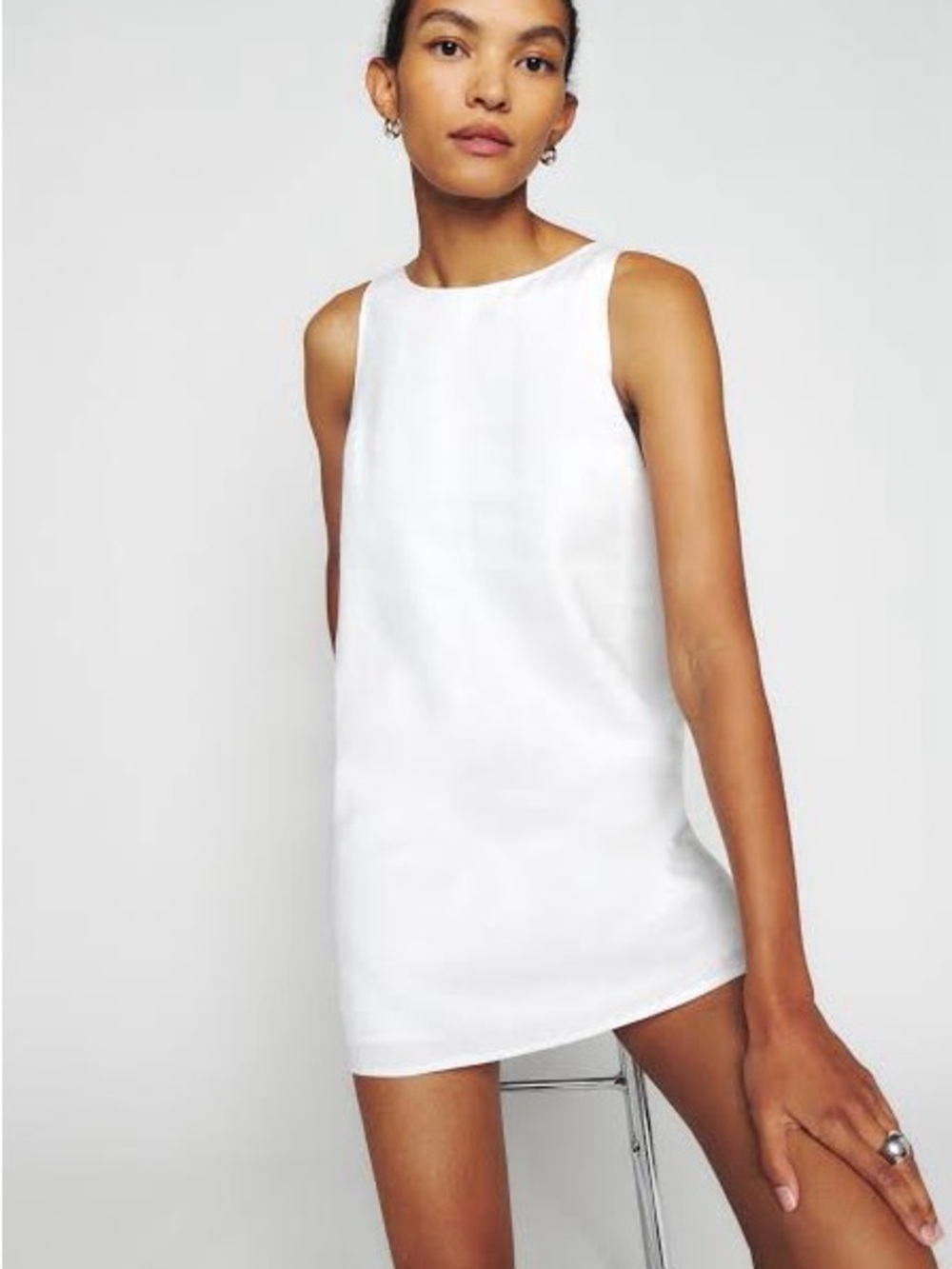 Reformation Jessi Linen Dress (White, Size 4)